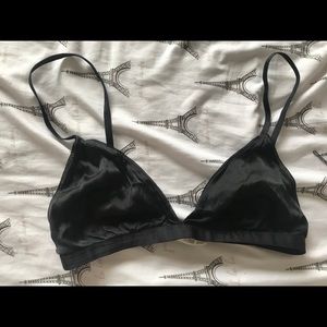 Satin Lace Trimmed Bralette